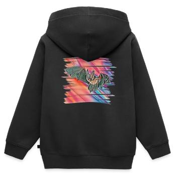 Fledermaus - Kinder Premium Organic Zip Hoodie - Schwarz - Hinten - AI Model Kid Male (0cm)