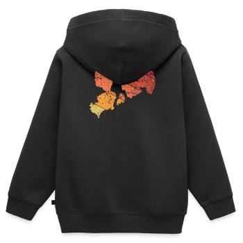 Cadeau de randonnée en Saxe - Sweat Premium à capuche zippé enfant bio - noir - Dos - AI Model Kid Male (0cm)