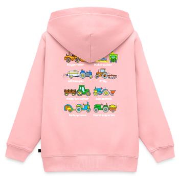 Beliebte Traktoren und Landmaschinen - Kinder Premium Organic Zip Hoodie - Rosa - Hinten - AI Model Kid Female (0cm)