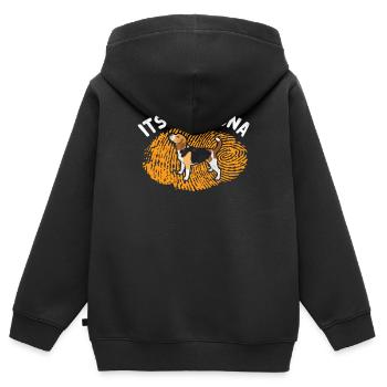 beagle - Sweat Premium à capuche zippé enfant bio - noir - Dos - AI Model Kid Male (0cm)