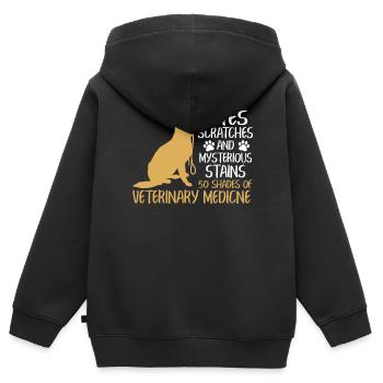 Bites Scratches And Mysterious Stains T Shirt - Kinder Premium Organic Zip Hoodie - Schwarz - Hinten - AI Model Kid Male (0cm)