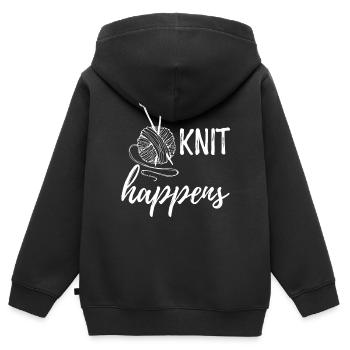 Wool knitting - Kids Premium Organic Zip-up Hoodie - black - Back - AI Model Kid Male (0cm)