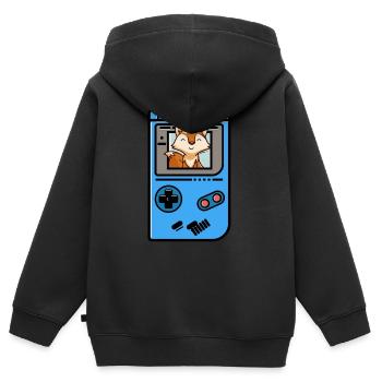 Renard - Sweat Premium à capuche zippé enfant bio - noir - Dos - AI Model Kid Male (0cm)