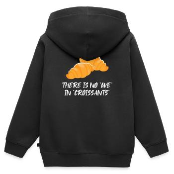 Croissants - Kinder Premium Organic Zip Hoodie - Schwarz - Hinten - AI Model Kid Male (0cm)