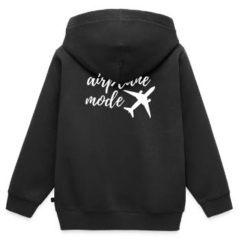 avion - Sweat Premium à capuche zippé enfant bio - noir - Dos - AI Model Kid Male (0cm)