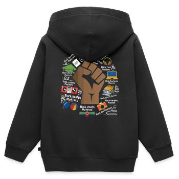 Black Power Black History Month Fist T Shirt - Kinder Premium Organic Zip Hoodie - Schwarz - Hinten - AI Model Kid Male (0cm)