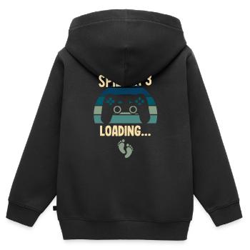 Schwangerschaft Werdender Papa Vater Babyparty - Kinder Premium Organic Zip Hoodie - Schwarz - Hinten - AI Model Kid Male (0cm)