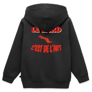 le lard c est de l art - Sweat Premium à capuche zippé enfant bio - noir - Dos - AI Model Kid Male (0cm)