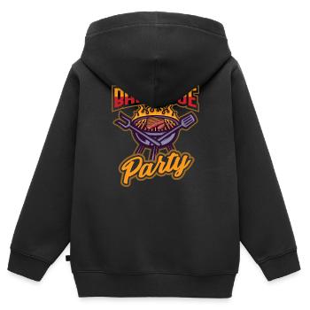 Barbecue Grillen - Kinder Premium Organic Zip Hoodie - Schwarz - Hinten - AI Model Kid Male (0cm)