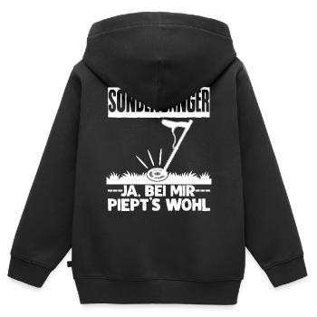 Sondeln piepen- lustiger Spruch - Kinder Premium Organic Zip Hoodie - Schwarz - Hinten - AI Model Kid Male (0cm)