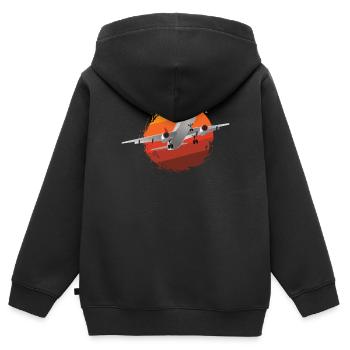 Flugzeug - Kinder Premium Organic Zip Hoodie - Schwarz - Hinten - AI Model Kid Male (0cm)