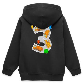 Garbage collection Garbage trucks Children 3 years birthday - Kids Premium Organic Zip-up Hoodie - black - Back - AI Model Kid Male (0cm)