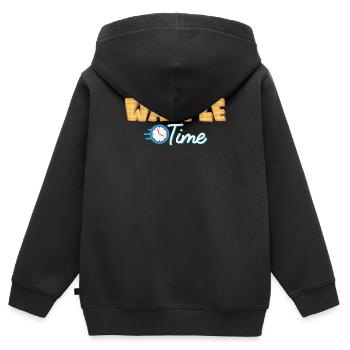 gaufre - Sweat Premium à capuche zippé enfant bio - noir - Dos - AI Model Kid Male (0cm)