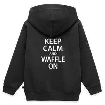 gaufre - Sweat Premium à capuche zippé enfant bio - noir - Dos - AI Model Kid Male (0cm)