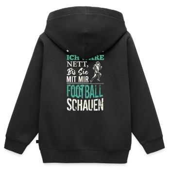 American Football Shirt | American Football - Kinder Premium Organic Zip Hoodie - Schwarz - Hinten - AI Model Kid Male (0cm)