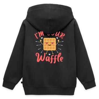 Gaufre - Sweat Premium à capuche zippé enfant bio - noir - Dos - AI Model Kid Male (0cm)