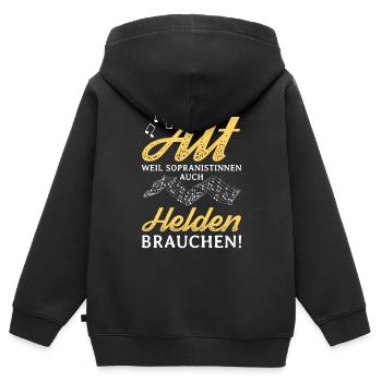 Chorale Chorale Alt Helden Sopranos Choristers Church - Sweat Premium à capuche zippé enfant bio - noir - Dos - AI Model Kid Male (0cm)
