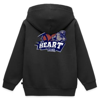 Football, Football Football Spiele, Defense Line - Kinder Premium Organic Zip Hoodie - Schwarz - Hinten - AI Model Kid Male (0cm)