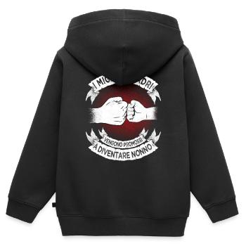 Regalo per Nonno partner look padri papá promosso - Kinder Premium Organic Zip Hoodie - Schwarz - Hinten - AI Model Kid Male (0cm)
