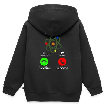 La science appelle un appel téléphonique - Sweat Premium à capuche zippé enfant bio - noir - Dos - AI Model Kid Male (0cm)