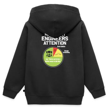 Ingenieur - Kinder Premium Organic Zip Hoodie - Schwarz - Hinten - AI Model Kid Male (0cm)