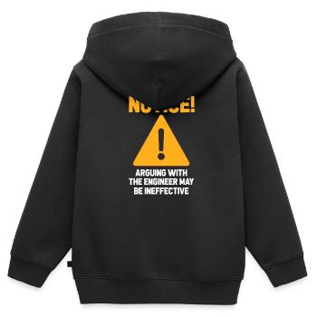 Ingenieur - Kinder Premium Organic Zip Hoodie - Schwarz - Hinten - AI Model Kid Male (0cm)