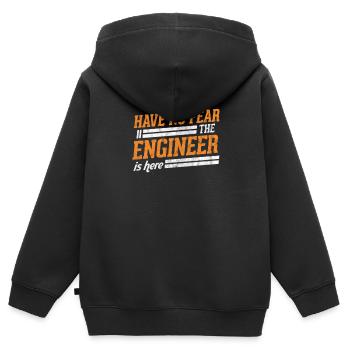 Ingenieur - Kinder Premium Organic Zip Hoodie - Schwarz - Hinten - AI Model Kid Male (0cm)