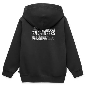 Ingenieur - Kinder Premium Organic Zip Hoodie - Schwarz - Hinten - AI Model Kid Male (0cm)