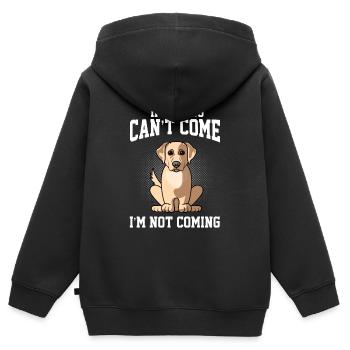 Wenn mein Labrador Retriver nicht kommen kann, komme ich nicht - Kinder Premium Organic Zip Hoodie - Schwarz - Hinten - AI Model Kid Male (0cm)