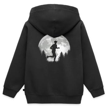 Running Runner Shirt For Runners - Kids Premium Organic Zip-up Hoodie - black - Back - AI Model Kid Male (0cm)