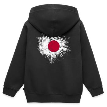 Japan Flagge - Kinder Premium Organic Zip Hoodie - Schwarz - Hinten - AI Model Kid Male (0cm)