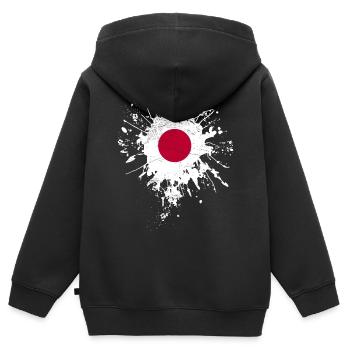 Japan Flagge - Kinder Premium Organic Zip Hoodie - Schwarz - Hinten - AI Model Kid Male (0cm)