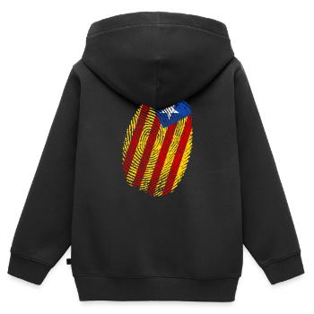 Katalonien Flagge Fingerabdruck - Kinder Premium Organic Zip Hoodie - Schwarz - Hinten - AI Model Kid Male (0cm)