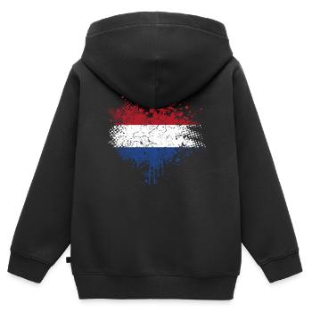 Pays-Bas Pavillon - Sweat Premium à capuche zippé enfant bio - noir - Dos - AI Model Kid Male (0cm)