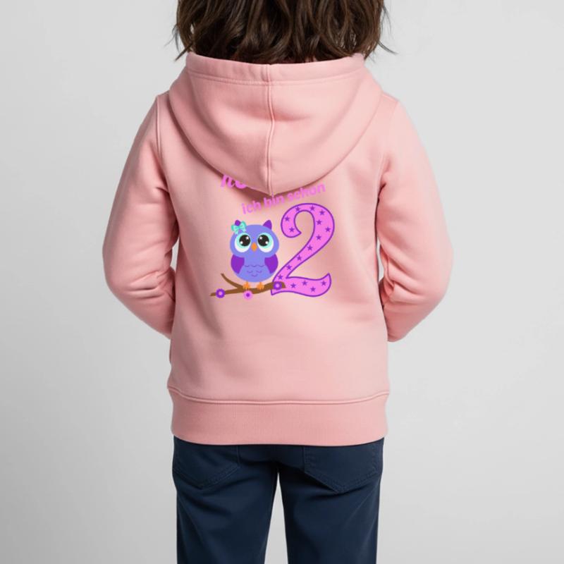 2.Geburtstag Geschenk Mädchen Eule Ich Bin schon 2 Kinder Premium Organic Zip Hoodie