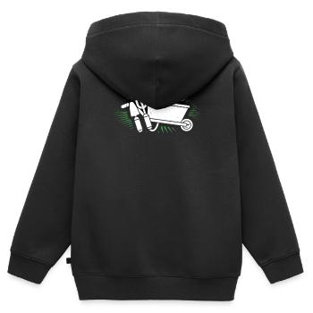 Garten - Kinder Premium Organic Zip Hoodie - Schwarz - Hinten - AI Model Kid Male (0cm)