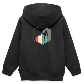 Montée - Sweat Premium à capuche zippé enfant bio - noir - Dos - AI Model Kid Male (0cm)