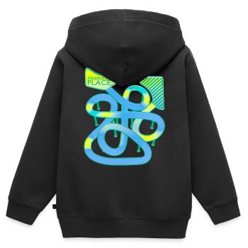 Auto Spielteppich Auf Papas Rücken - Kinder Premium Organic Zip Hoodie - Schwarz - Hinten - AI Model Kid Male (0cm)