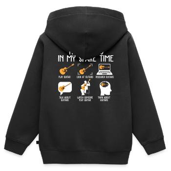 Things I Do In My Spare Time Guitar Player T Shirt - Sweat Premium à capuche zippé enfant bio - noir - Dos - AI Model Kid Male (0cm)