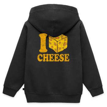 fromage - Sweat Premium à capuche zippé enfant bio - noir - Dos - AI Model Kid Male (0cm)