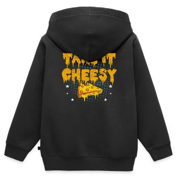 fromage - Sweat Premium à capuche zippé enfant bio - noir - Dos - AI Model Kid Male (0cm)