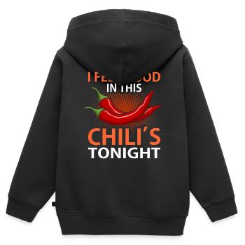 Chili Pfeffer - Kinder Premium Organic Zip Hoodie - Schwarz - Hinten - AI Model Kid Male (0cm)