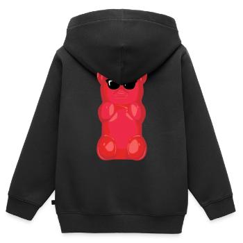 Gummibärchen mit Sonnenbrille Grafik - Kinder Premium Organic Zip Hoodie - Schwarz - Hinten - AI Model Kid Male (0cm)