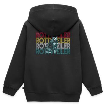M. Rottweiler - Sweat Premium à capuche zippé enfant bio - noir - Dos - AI Model Kid Male (0cm)