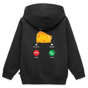 fromage - Sweat Premium à capuche zippé enfant bio - noir - Dos - AI Model Kid Male (0cm)