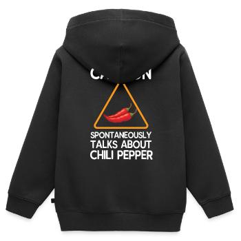 Chili Pfeffer - Kinder Premium Organic Zip Hoodie - Schwarz - Hinten - AI Model Kid Male (0cm)