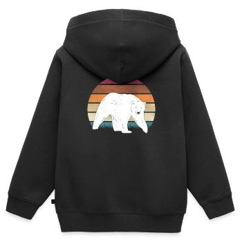 Eisbär Motiv Eisbären - Kinder Premium Organic Zip Hoodie - Schwarz - Hinten - AI Model Kid Male (0cm)