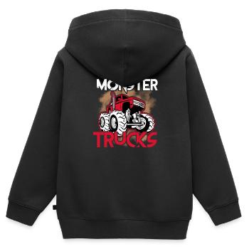 Monstertruck - Kinder Premium Organic Zip Hoodie - Schwarz - Hinten - AI Model Kid Male (0cm)