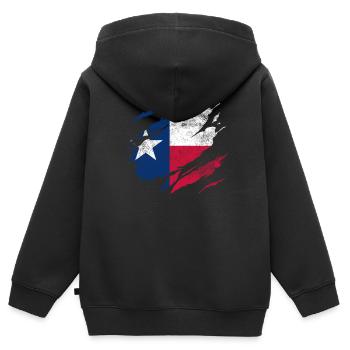 Drapeau du Texas - Sweat Premium à capuche zippé enfant bio - noir - Dos - AI Model Kid Male (0cm)