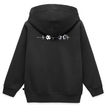 Torwart Herzlinie Fussball Torhüter - Kinder Premium Organic Zip Hoodie - Schwarz - Hinten - AI Model Kid Male (0cm)